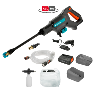 Gardena AquaClean 24/18V P4A Premium batteridrevet mellemtryksrenser – sæt 14800-31