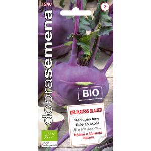 Gode frø: Blå kålrabi »Delikatess Blauer Bio«, tidlig sort, 0,8 g